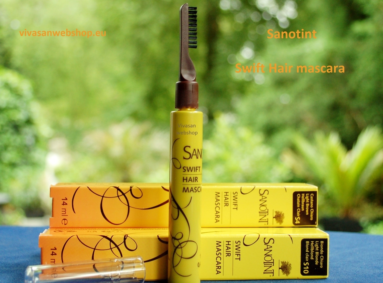 Sanotint Swift Hair Mascara Covers Regrowth On The Roots Immediately Vivasan Webshop English World Wide Delivery