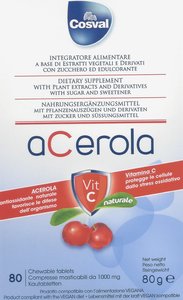 Acerola with vitamin C, 80 tablets 80g Cosval