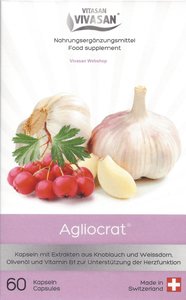 Agliocrat with Garlic, Vit B and Hawthorn berry 60 caps. Vivasan