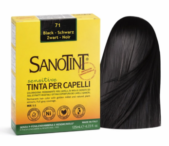 Black nr. 71 Hair colour Sanotint  Sensitive 125ml